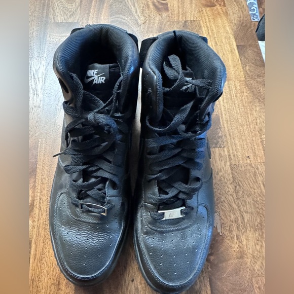 Nike Air Force One Triple Black High Top - Picture 1 of 5